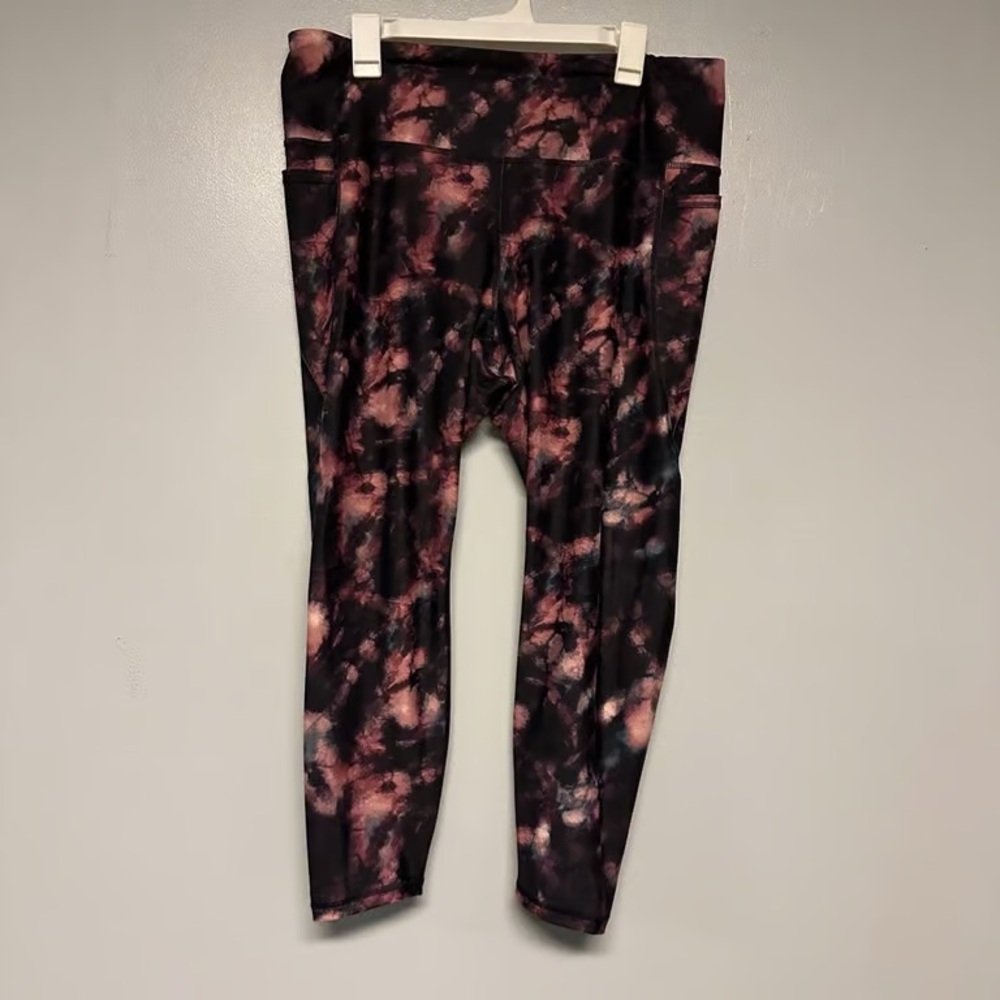 Old Navy Active powersoft Black and Pink Tie Dye High-Rise Leggings women’s 2X
